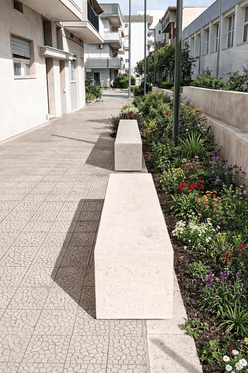 Progetto panche in cemento